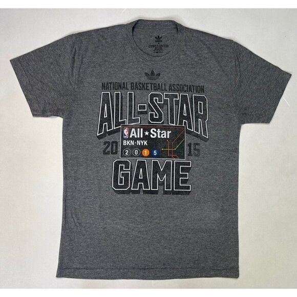 Adidas NBA All Star Game Brooklyn New York 2015 Graphic T-shirt Men Medium NYC - Picture 1 of 5